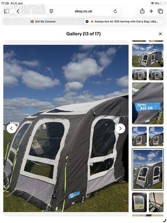 Kampa Ace Air 400 awaning, great condition only used twice
