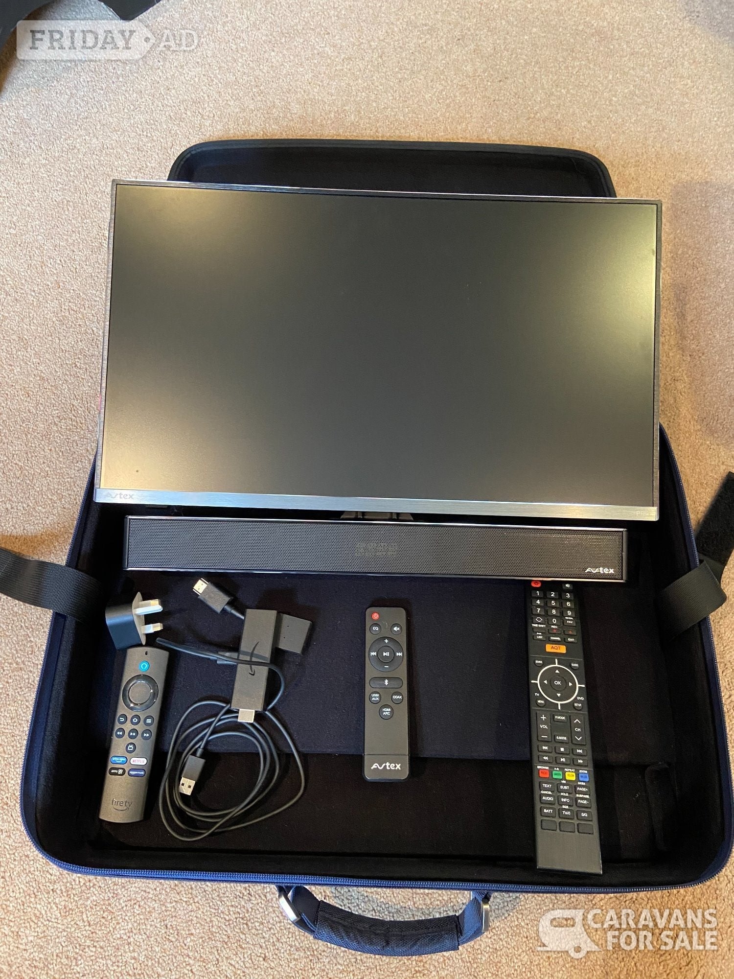 Kingsbridge Avtex 21.5" pro LED TV plus Avtex soundbar and Amazon Firestick