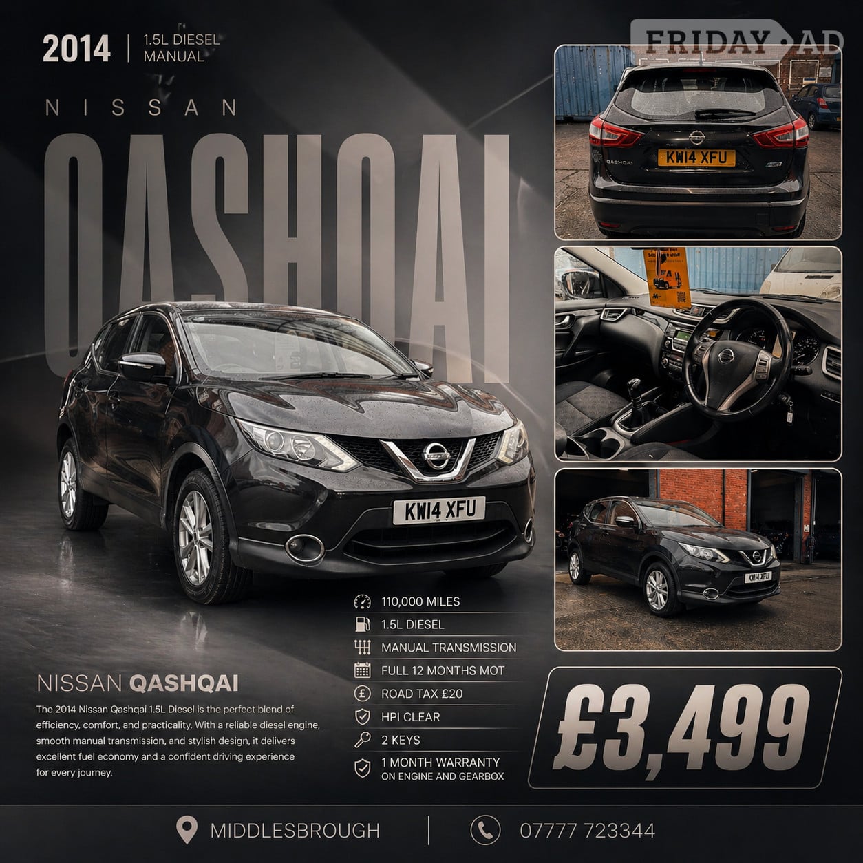 Nissan Qashqai 2014 in Middlesbrough