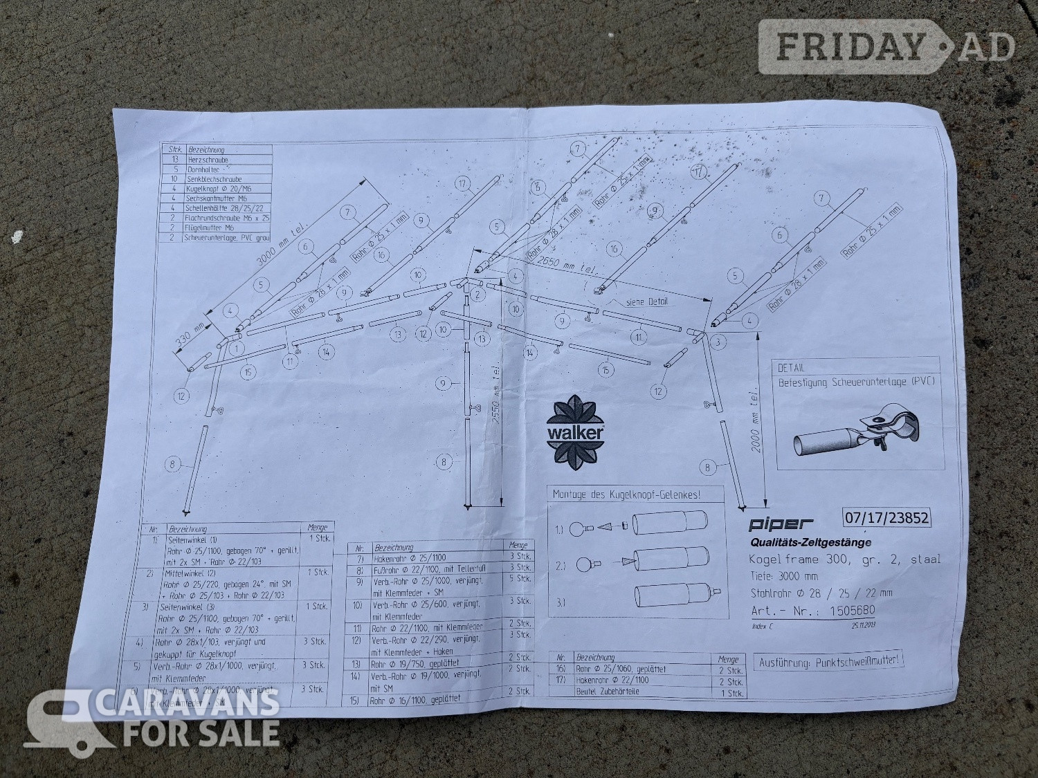 Walker Concept 240 Full Caravan Awning (Size 885/Size 10) - 