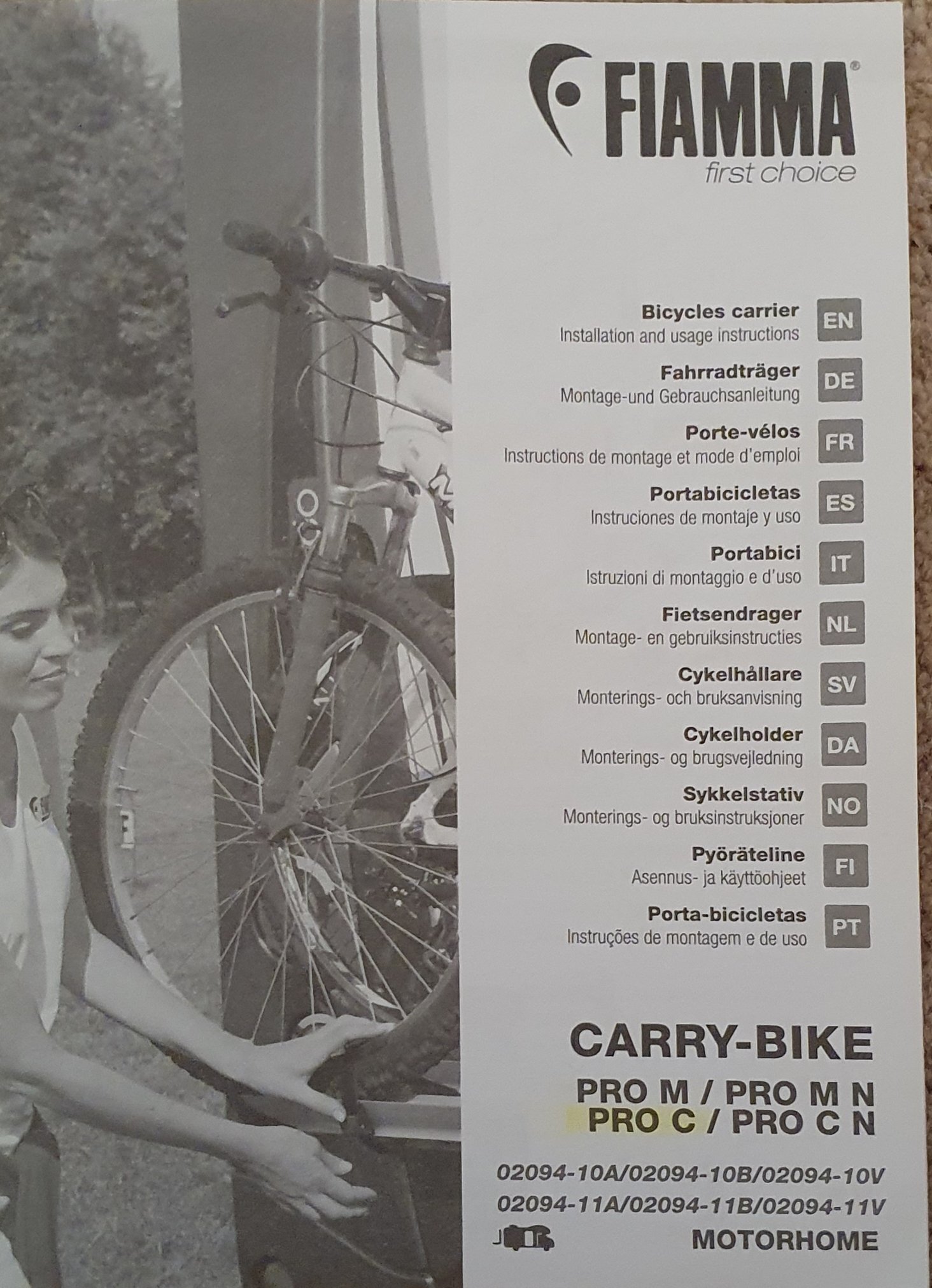 Fiamma Carry Bike Pro C suitable for motorhome.  -  in Pocklington