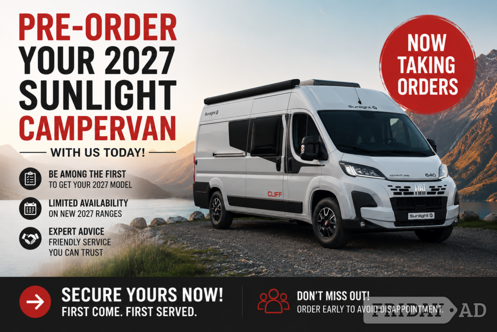 Sunlight Cliff 600 RT, (2026)  Campervan for sale in Llanelli