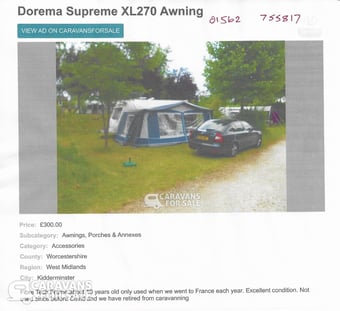 Dorema Supreme XL270 Blue Awming 