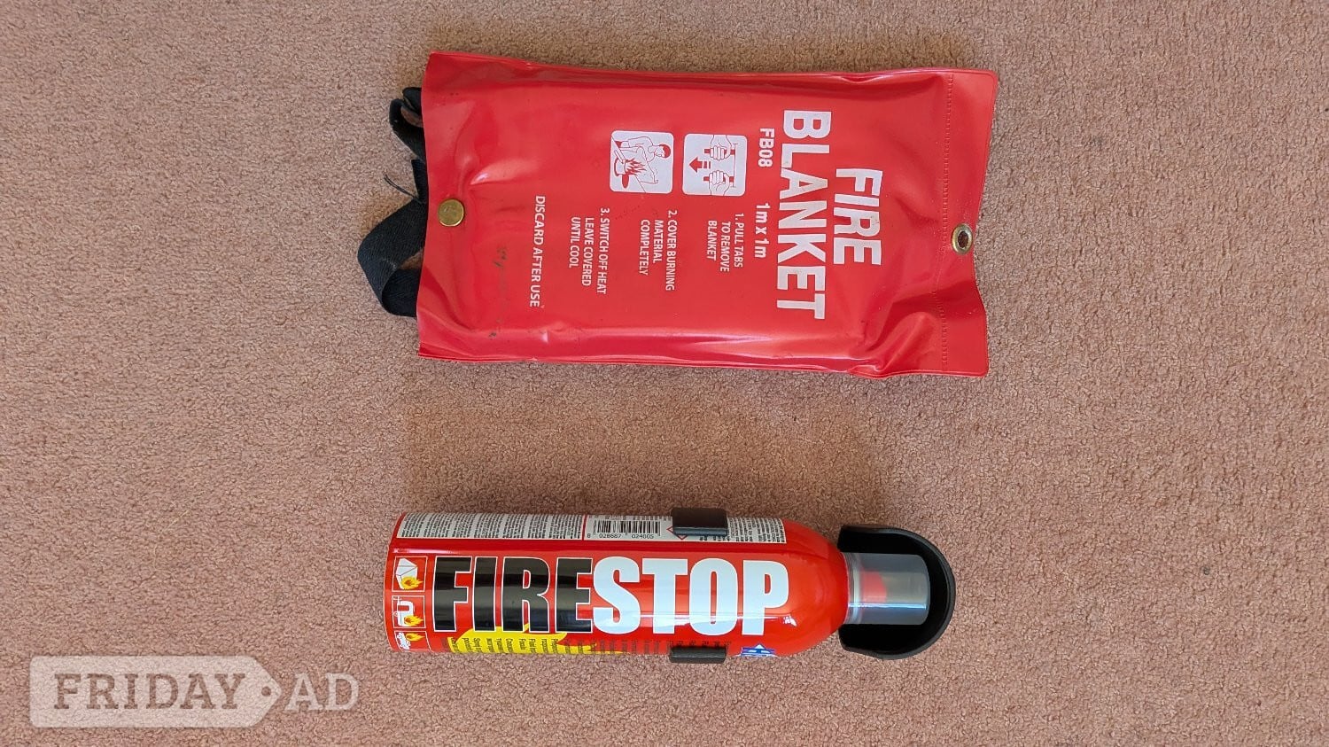 Fire extinguisher and fire blanket in Cheltenham