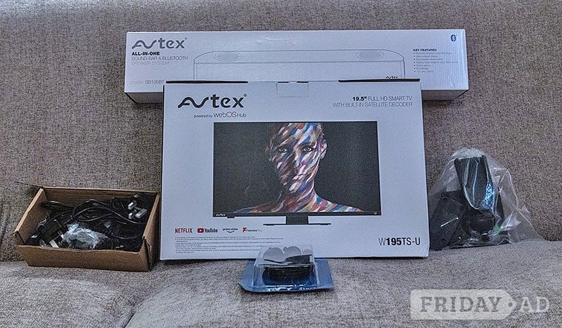 AVTEX SMART TV WITH SOUNDBAR MOUNT AND ACCESSORIES in Loughborough