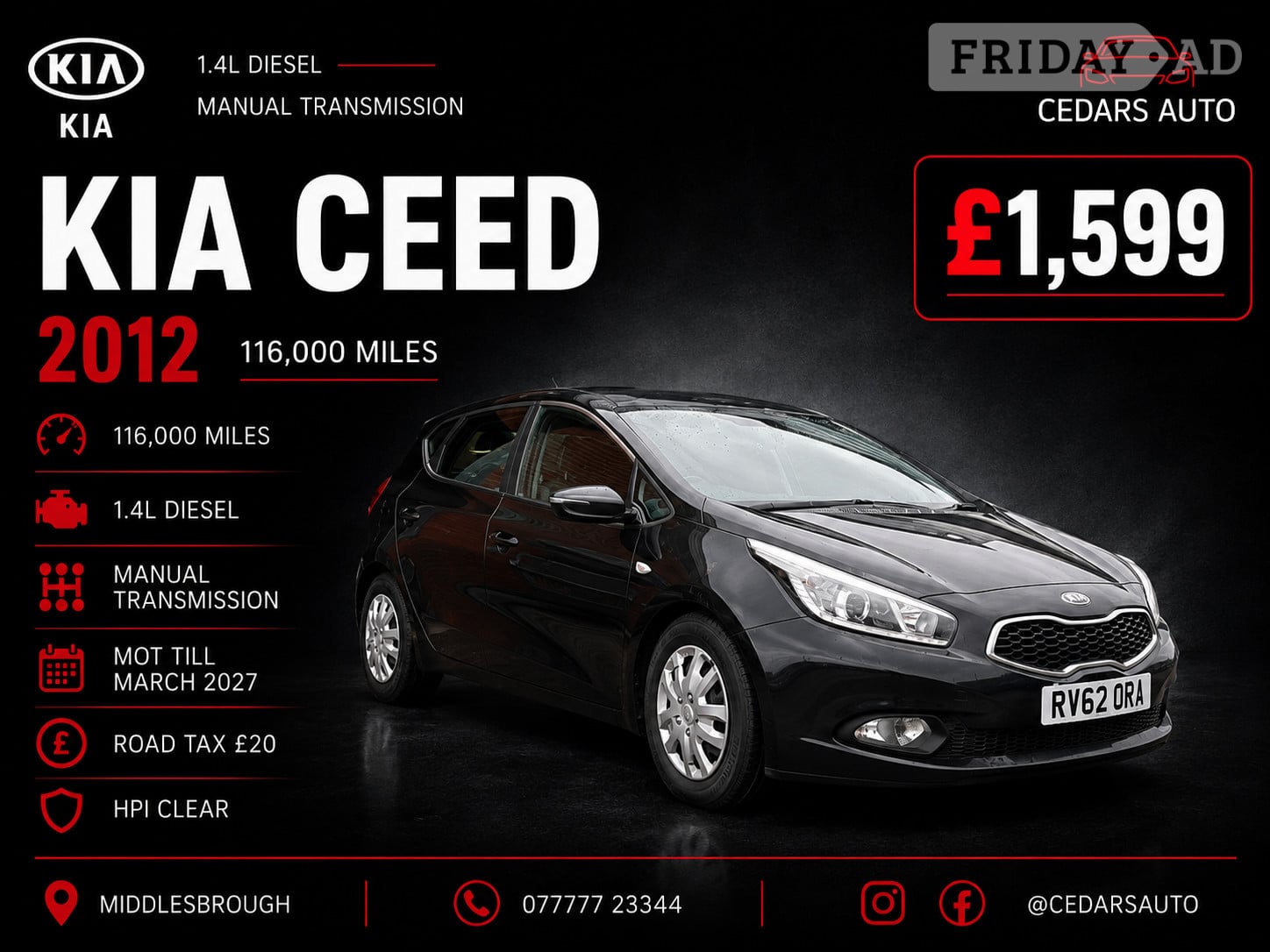 Kia Ceed 2012 in Middlesbrough