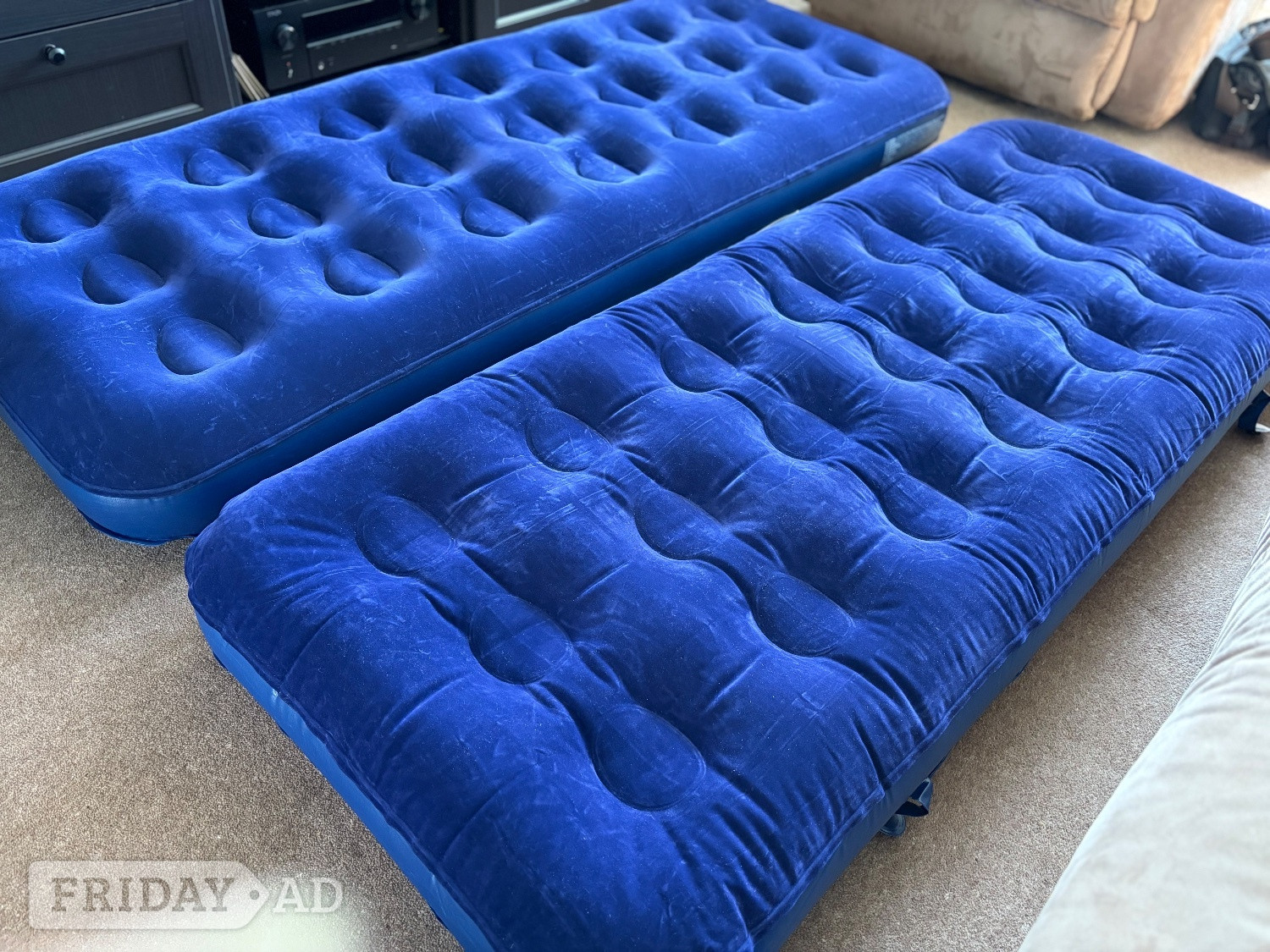 Camping as Quickbed 2 single air beds zip together to make double in Poulton-Le-Fylde