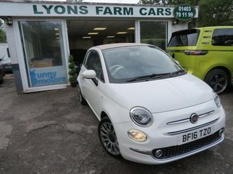 2016 Fiat 500C 0.9 TwinAir Lounge Convertible 2dr Petrol Manual Euro 6 (s/s) (85 bhp) TOBACCO LEATHER SEATS + 16" ALLOYS