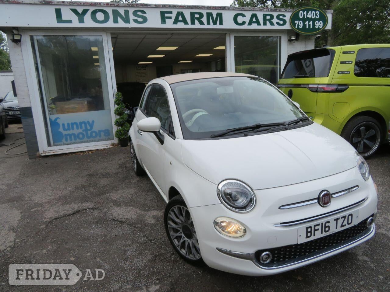2016 Fiat 500C.9 TwinAir Lounge Convertible 2dr Petrol Manual Euro 6 (s/s) (85 bhp) TOBACCO LEATHER SEATS + 16" ALLOYS in Horsham
