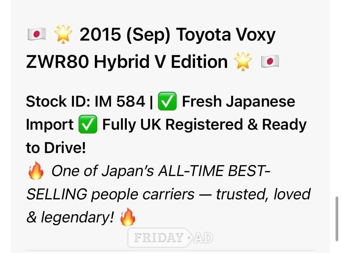 Toyota Voxy 2015 in Chingford