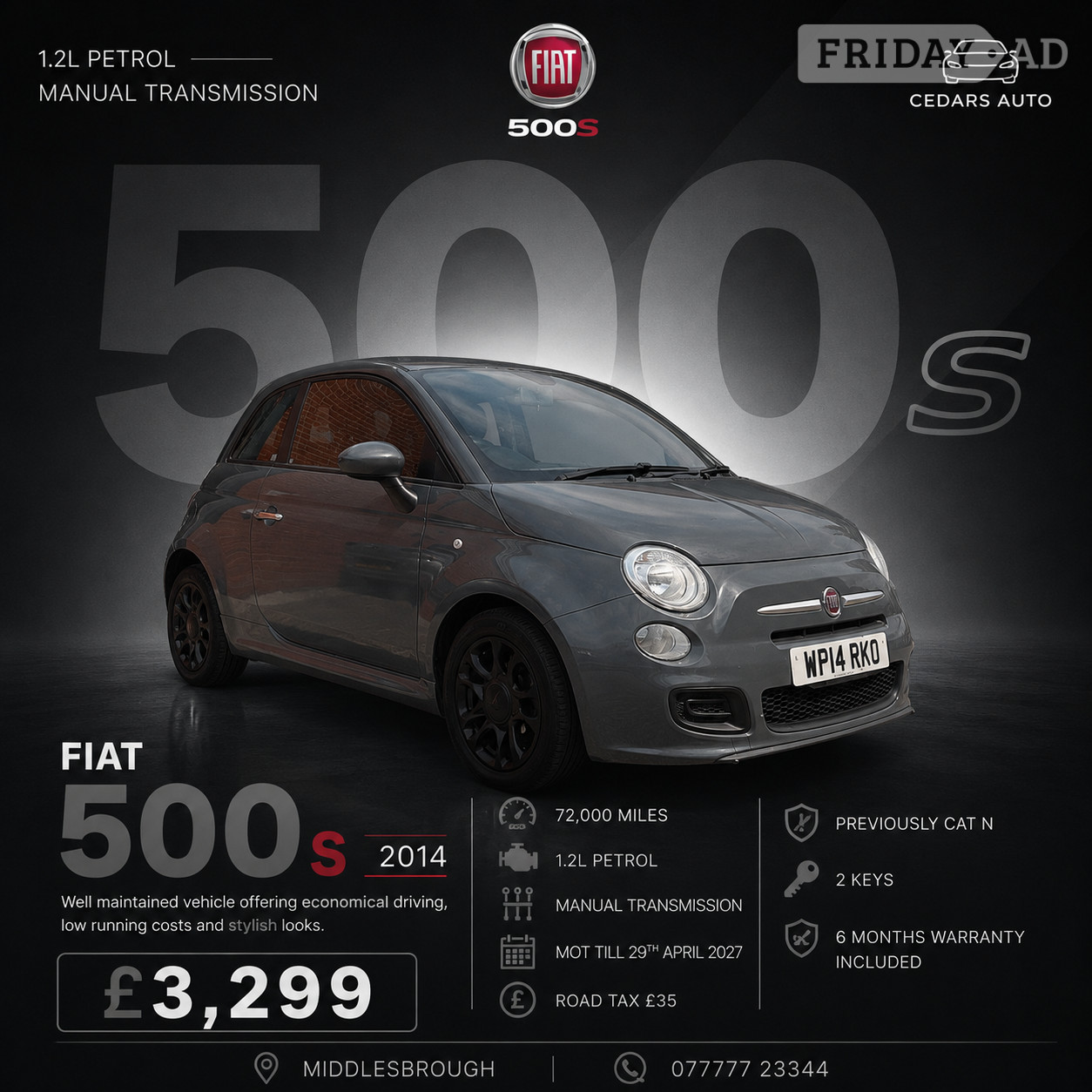Fiat 500 2014 in Middlesbrough