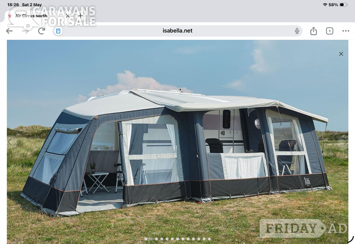 Isabella Air Cirrus North 400 Awning, with Air Annex North left