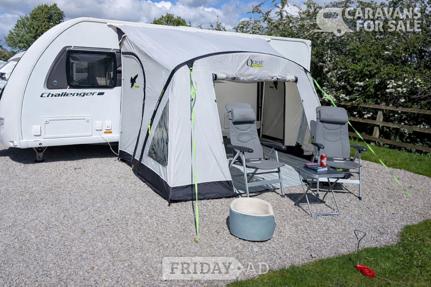 Quest Falcon 325 Pro Grey Lightweight Inflatable Air Caravan Porc in Great Sutton