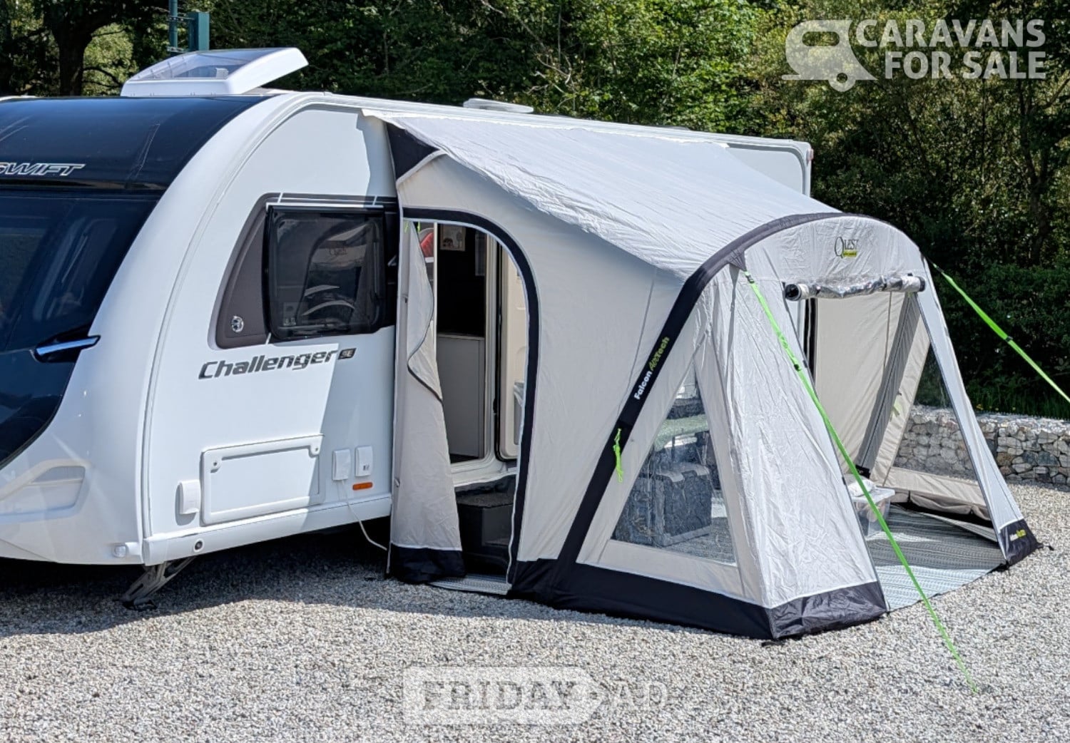 Quest Falcon 325 Pro Grey Lightweight Inflatable Air Caravan Porc