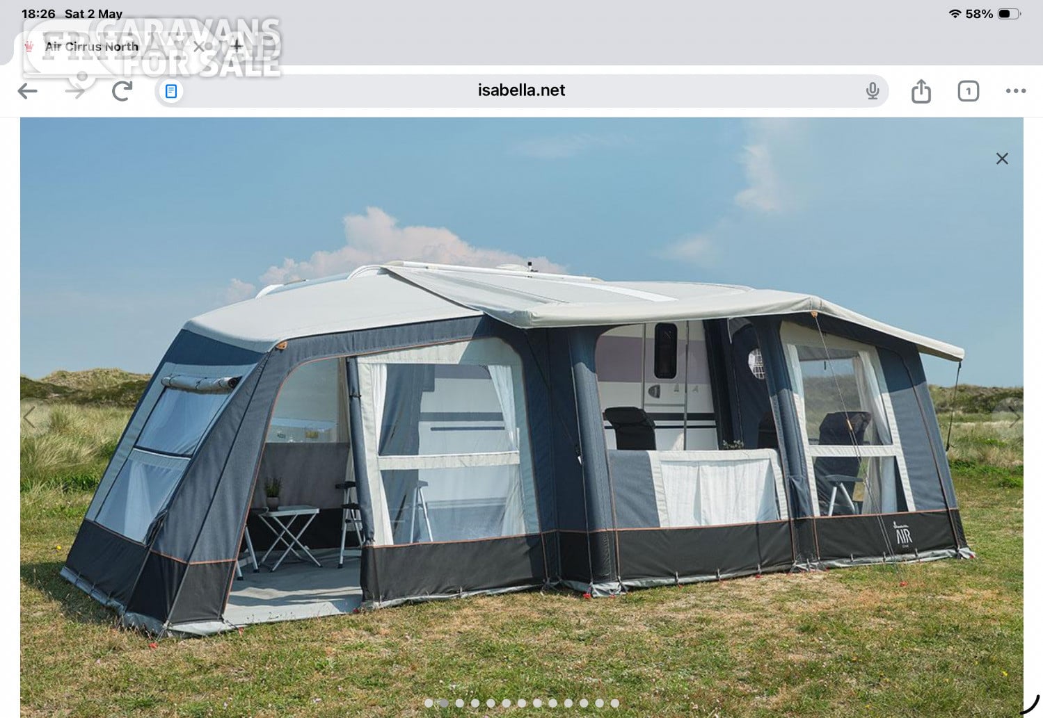 Isabella Air Cirrus North 400 Awning, with Air Annex North left
