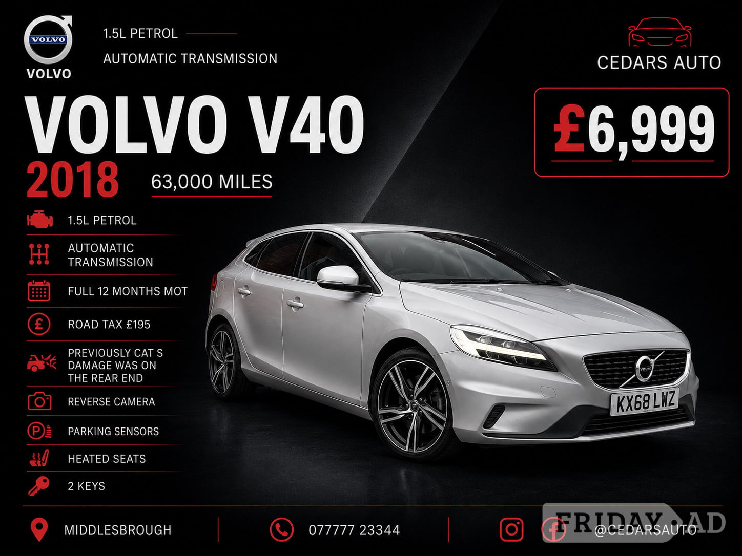 Volvo V40 2018 in Middlesbrough