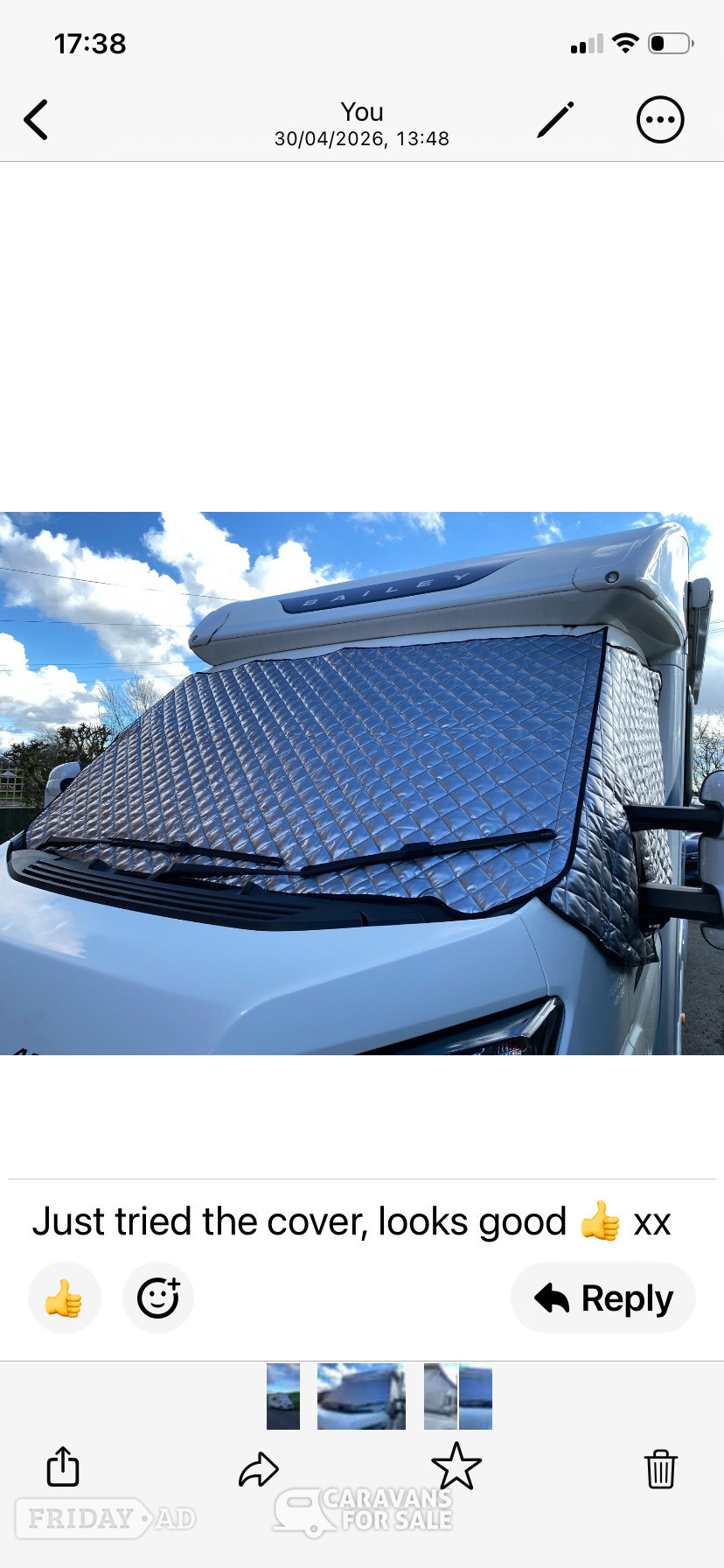 Beckingham Peugeot Boxer motorhome external covers with carry bag