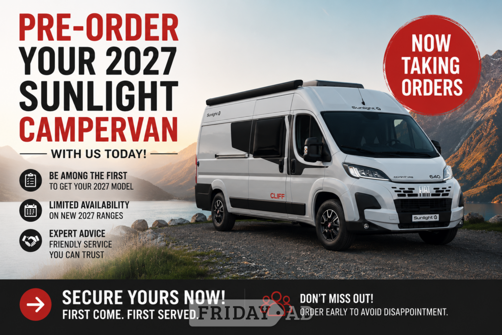 Sunlight Cliff 602 X, (2026)  Campervan for sale in Llanelli