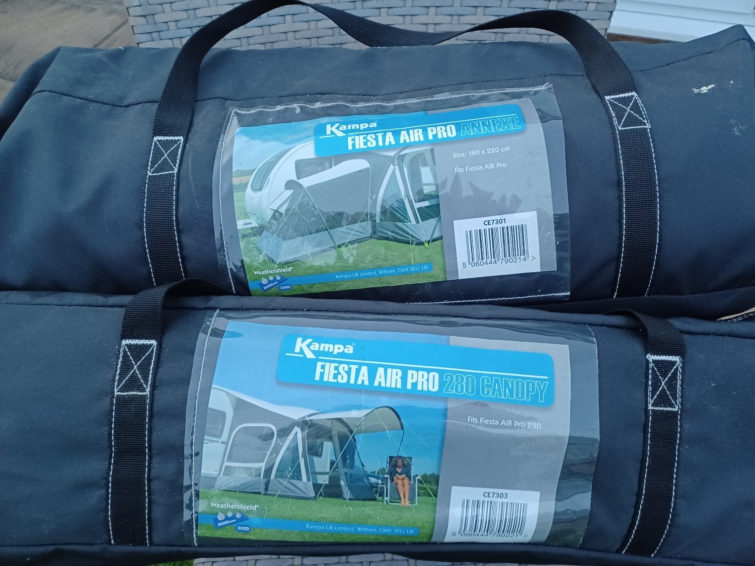 Kampa Fiesta AIR Pro 280 with Annex, Canopy, Rear Poles, Carpet.  -  in Ilkley