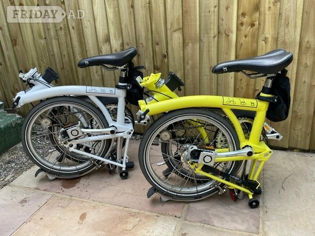 Two Brompton folding bikes for sale