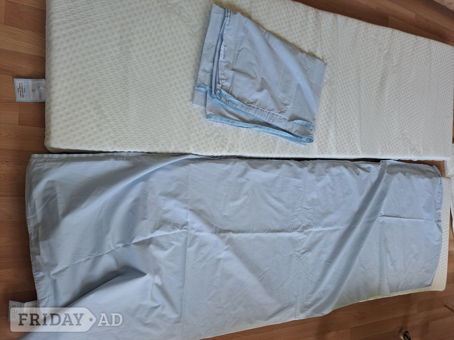Two campervan Duvalay memory foam toppers and pillows