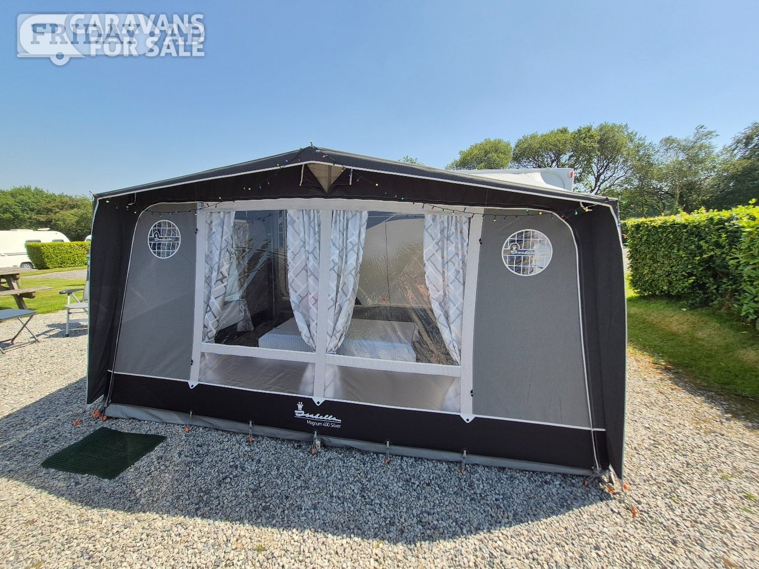 Isabella Awning–Magnum Silver 400 x 250 Carbon X Fibreglass poles in Tewkesbury