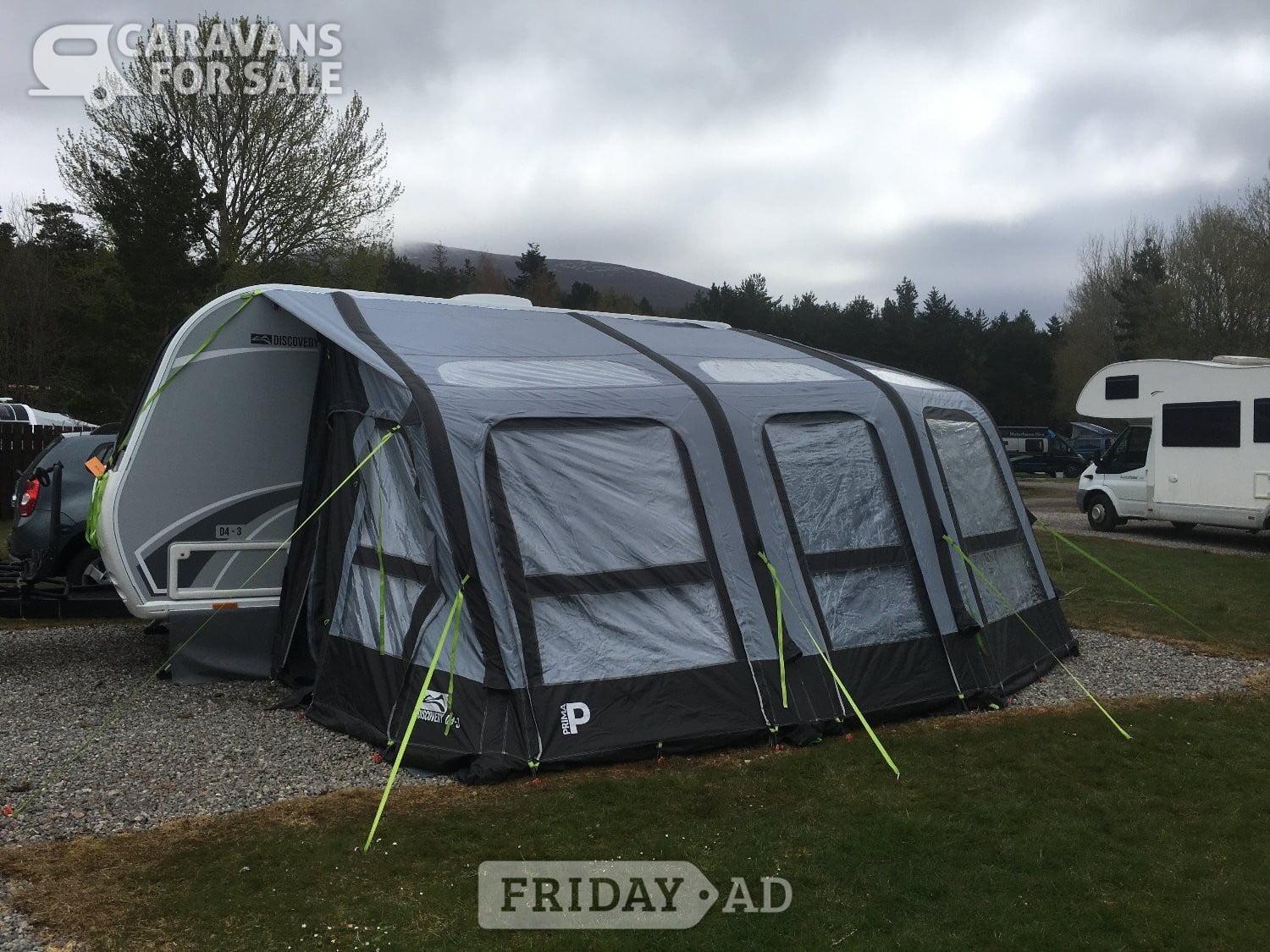 Aberdeen Bespoke Prima Air Awning for Bailey Discovery D4-3 (with extras)