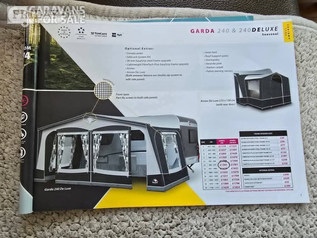 Dorema Garda 240 Size 13 Caravan Awning - Pole awning  - NEW!