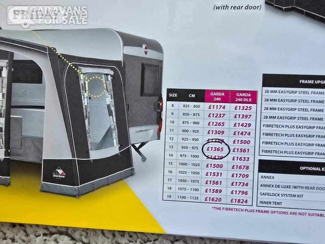 Stoke-On-Trent Dorema Garda 240 Size 13 Caravan Awning - Pole awning  - NEW!