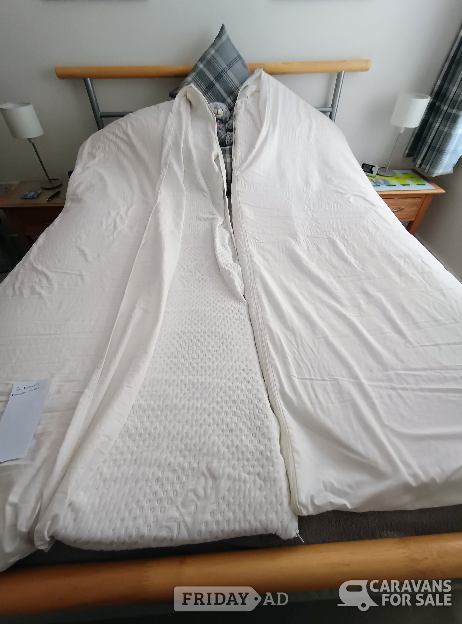 Pair single Duvalay memory toppers , excellent condition, in Wimborne Minster