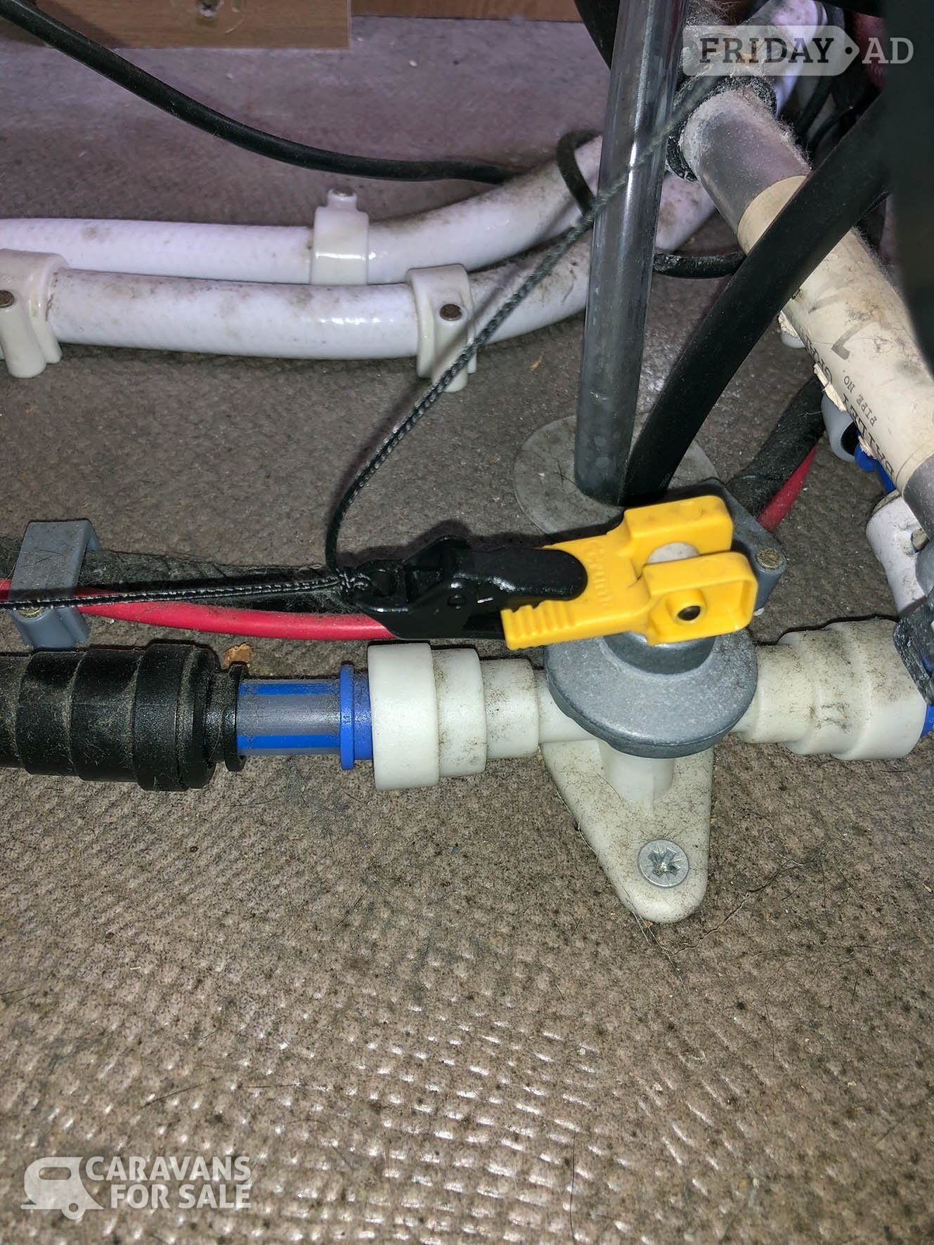 Hassle-Free, Easy Alde Drain down for the yellow Flap Valve. 