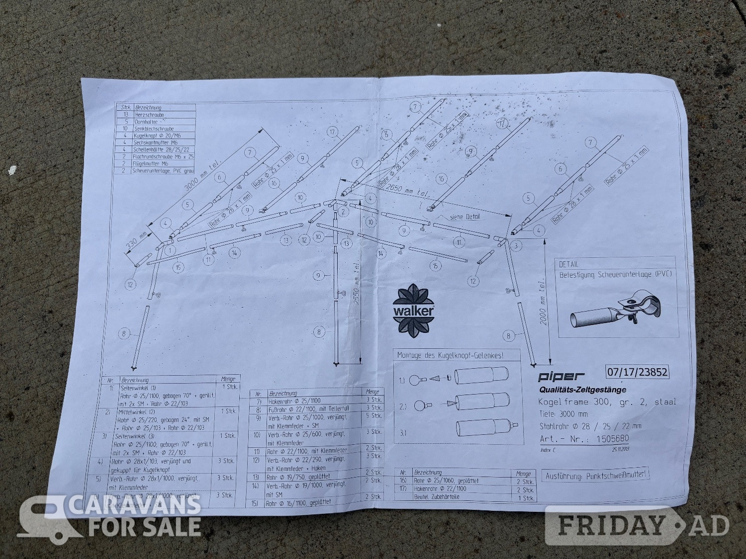 Walker Concept 240 Full Caravan Awning (Size 885/Size 10) - 