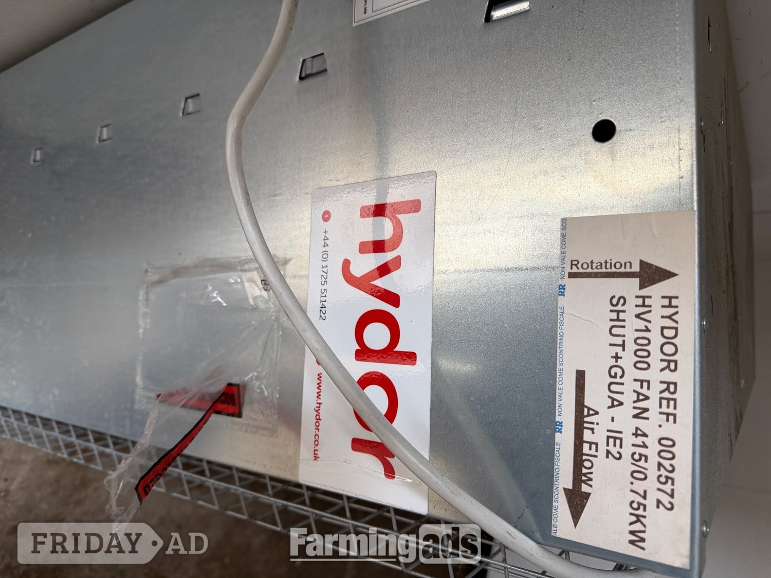 Ormskirk 2 x Hydor HV1000 industrial ventilation fans available.