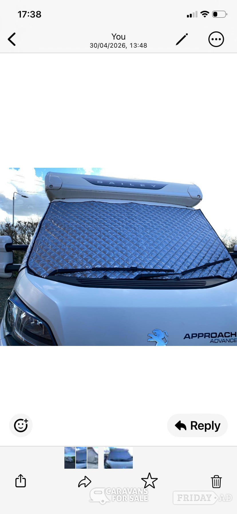 Peugeot Boxer motorhome external covers with carry bag in Beckingham