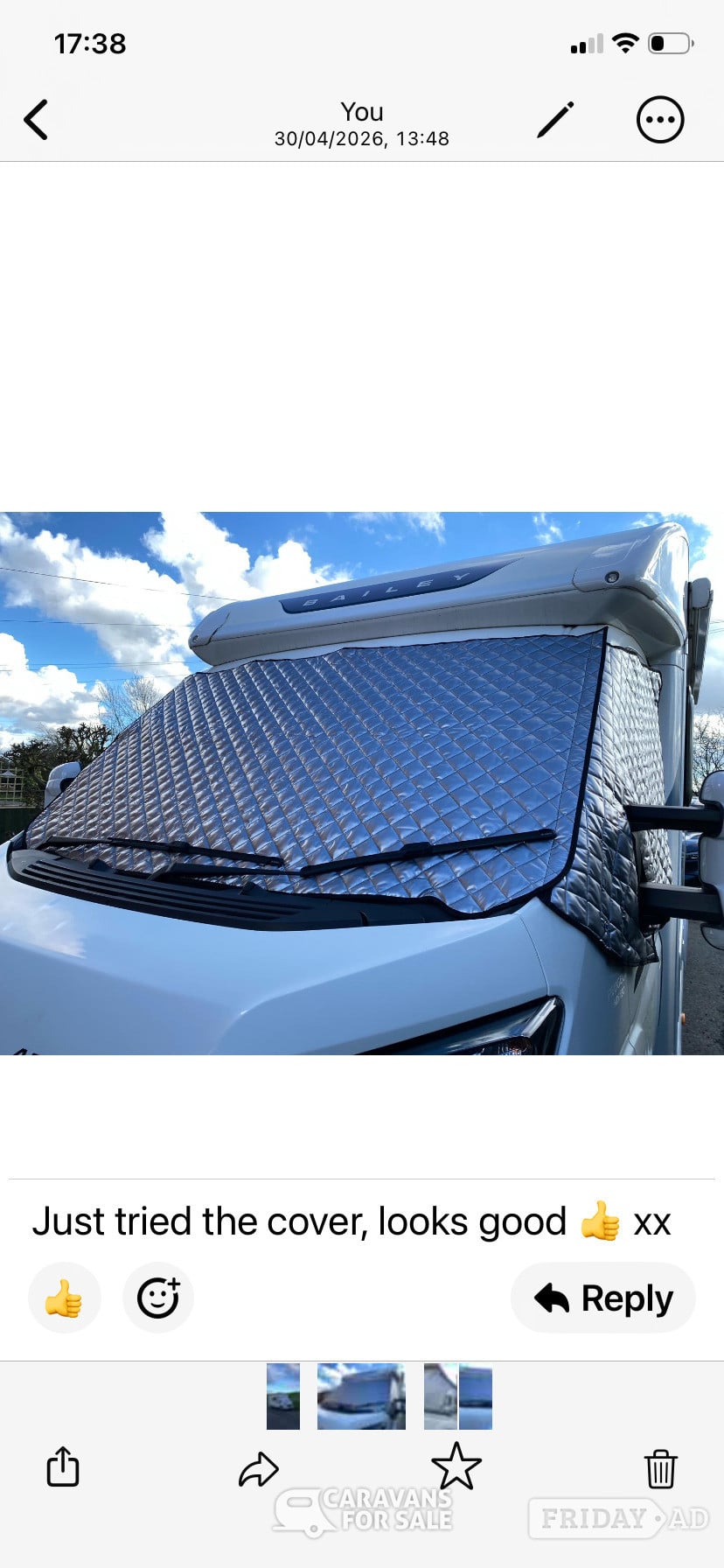 Beckingham Peugeot Boxer motorhome external covers with carry bag