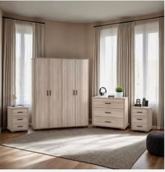 Oliver 4 Door Bedroom Set - Light Oak Effect