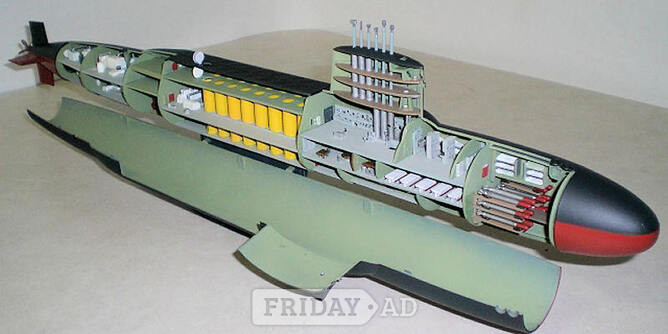 USS 'Andrew Jackson' Polaris submarine model.