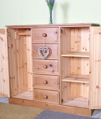 UK Delivery - Small Waxed Pine Farmhouse Wardrobe Childs Bedroom 