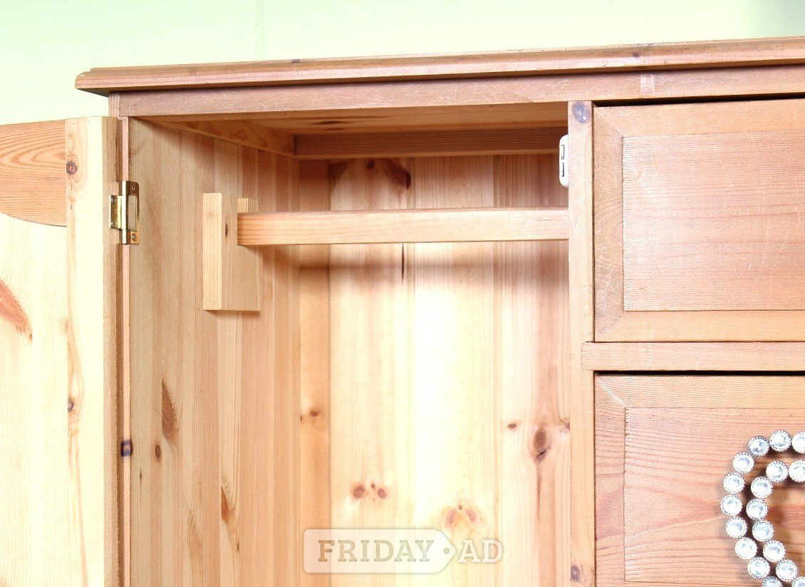 UK Delivery - Small Waxed Pine Farmhouse Wardrobe Childs Bedroom  - Furniture in Hailsham