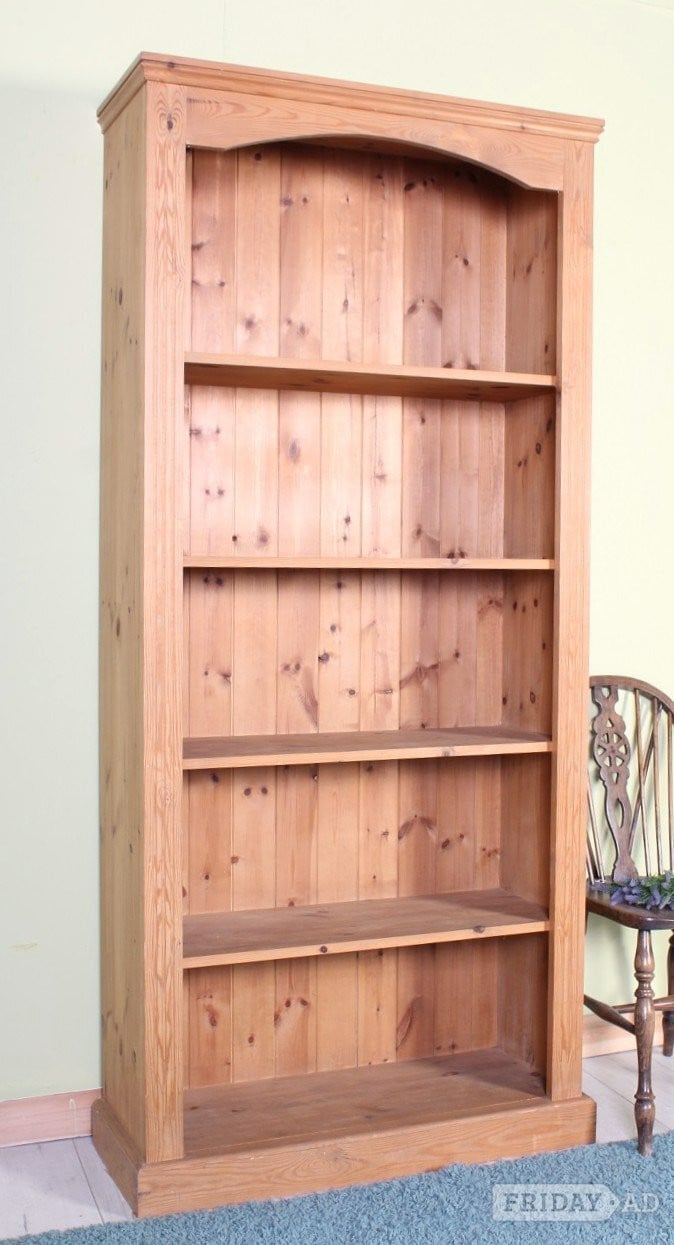 UK Delivery - Tall Country Pine Bookcase 4 Strong Shelves Waxed in Hailsham
