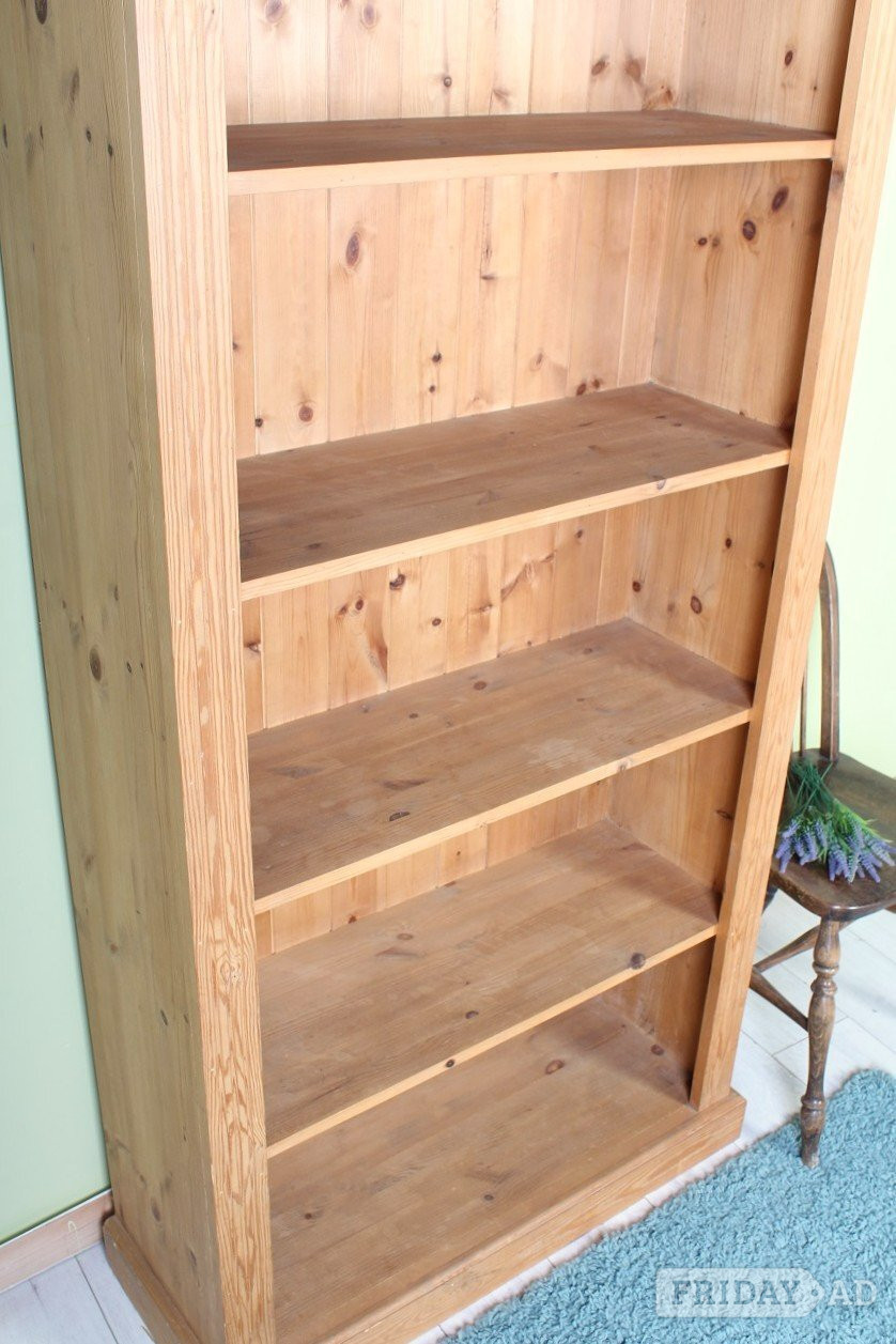 UK Delivery - Tall Country Pine Bookcase 4 Strong Shelves Waxed - Furniture