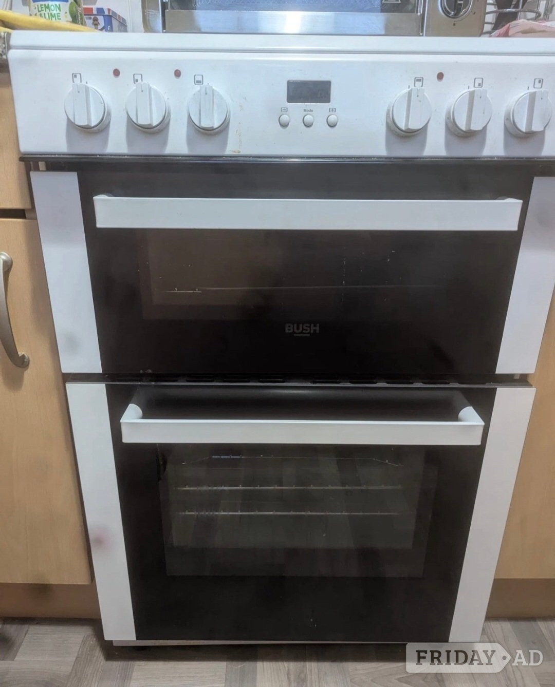 Stockton-On-Tees Bush 60cm Double Oven Electric Cooker (White) – Great Condition