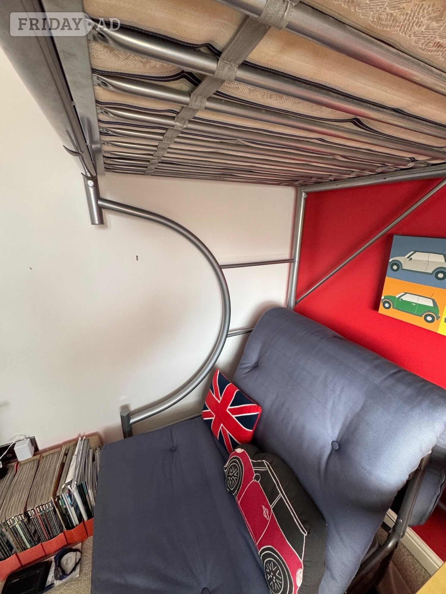 C Bunk deluxe with work space, stool, chair/camp bed and futon  - Furniture in Crawley