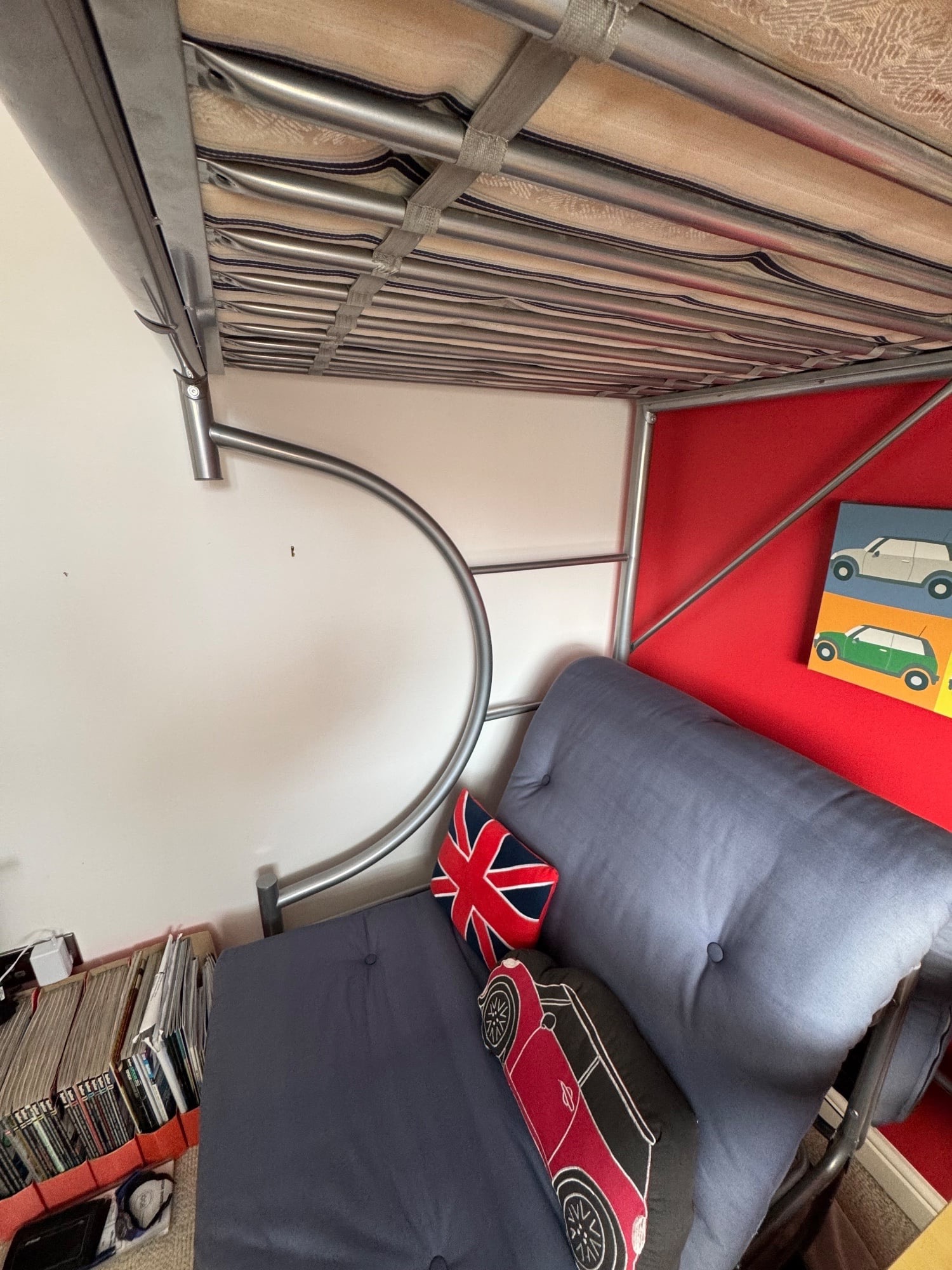 C Bunk deluxe with work space, stool, chair/camp bed and futon  - Furniture in Crawley
