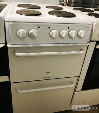 Hotpoint 50cm wide electric cooker with double oven 