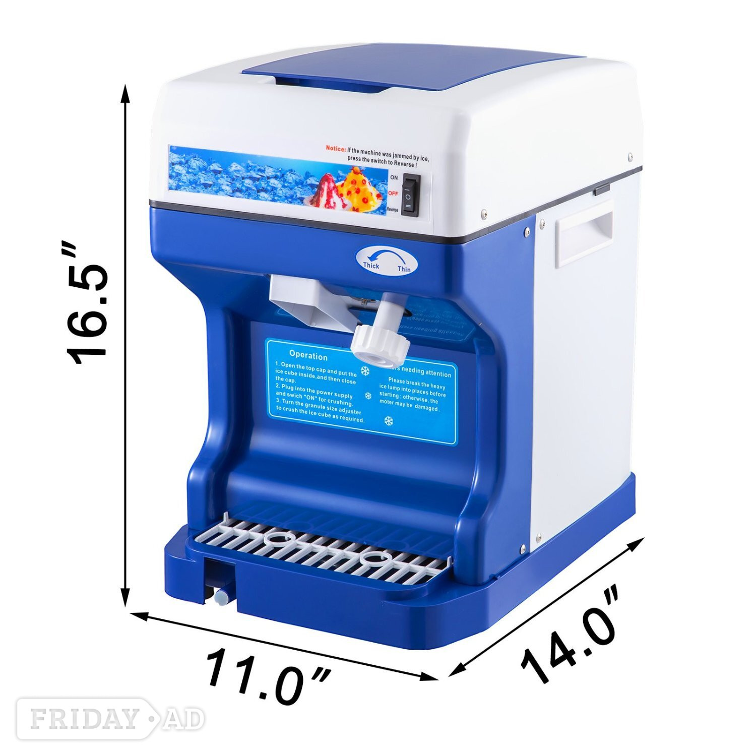 Birmingham Ice Shaver Crusher Snow Maker Machine Frozen Drink & Slush Ice
