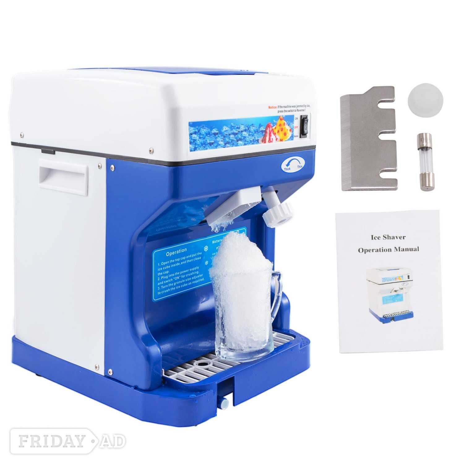 Ice Shaver Crusher Snow Maker Machine Frozen Drink & Slush Ice - Home Appliances