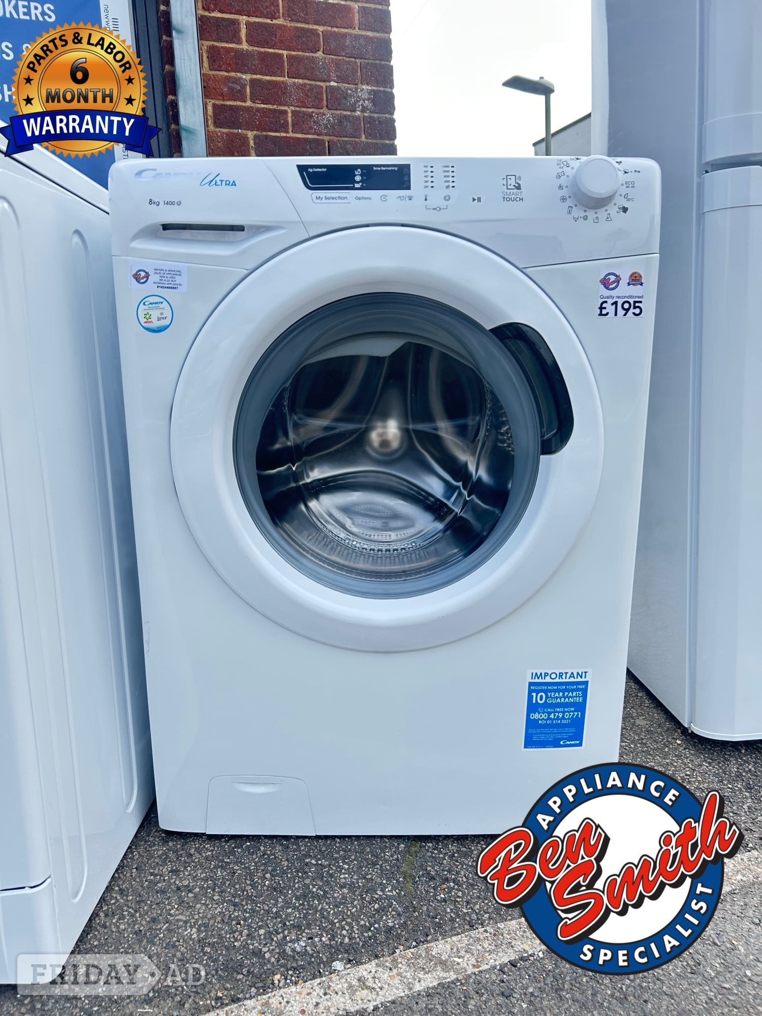 CANDY 8KG WASHING MACHINE in St. Leonards-On-Sea