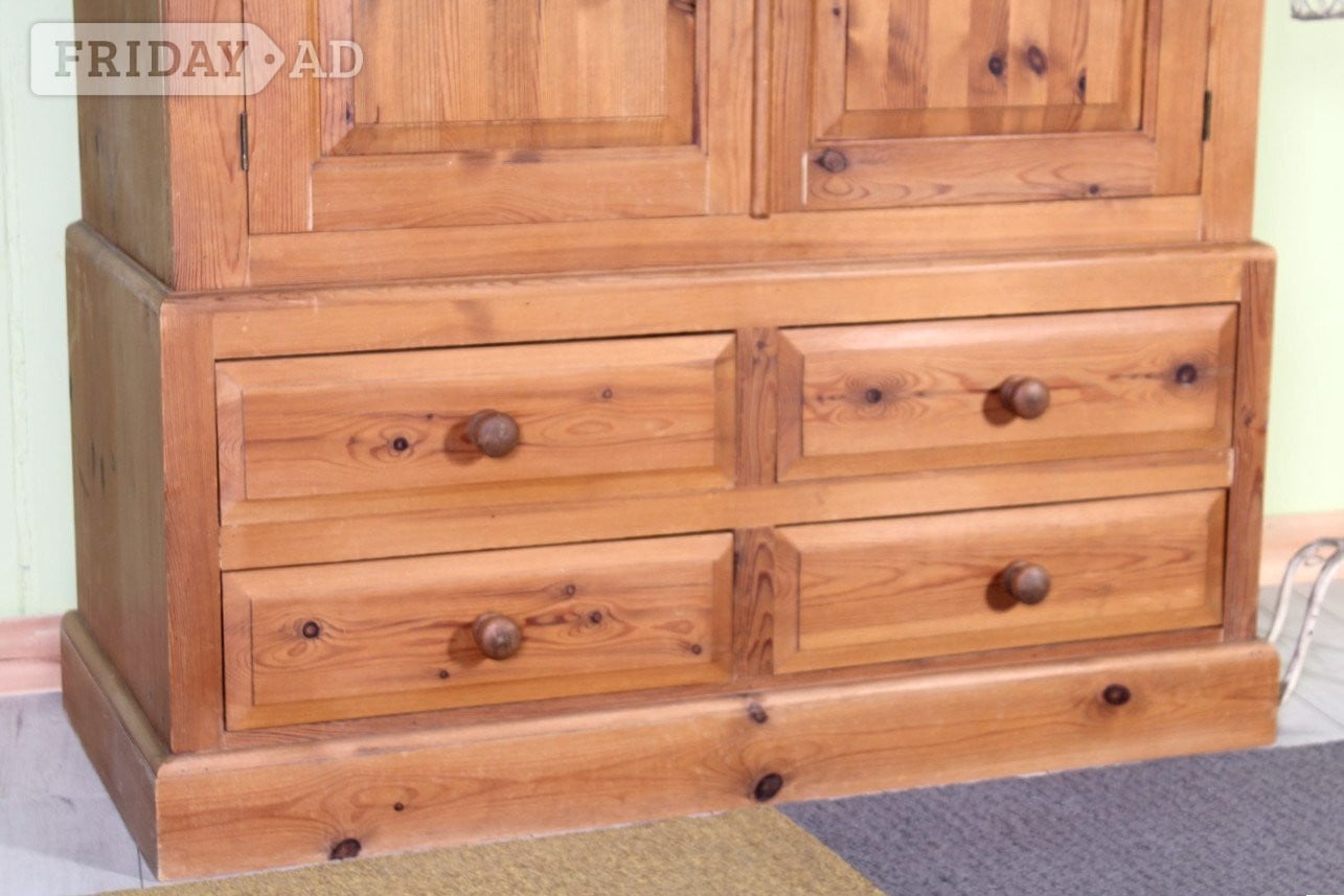 Hailsham UK Delivery - Cottage Waxed Pine Farmhouse Wardrobe 4 Drawers