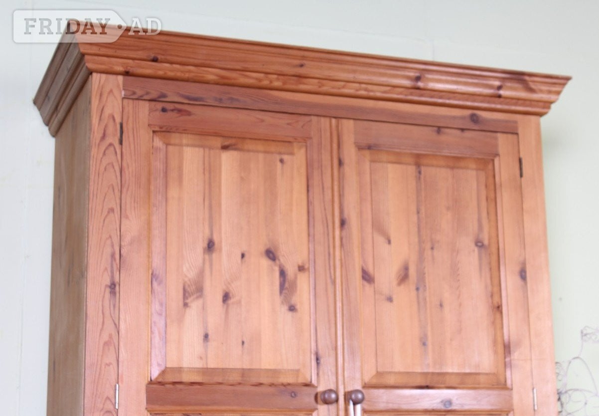 UK Delivery - Cottage Waxed Pine Farmhouse Wardrobe 4 Drawers - Furniture
